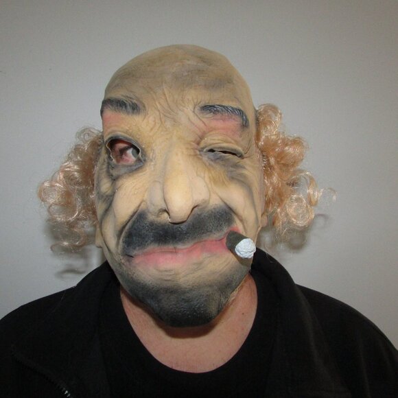 Old Man with Cigar Latex Mask - Picture 2 of 5